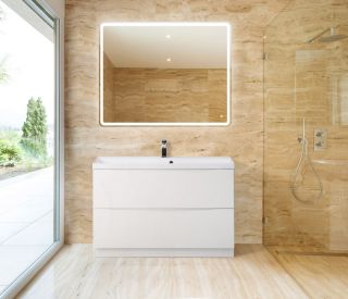 Тумба под раковину BelBagno напольная 90x85см Bianco Lucido MARINO-900-2C-PIA-BL-P